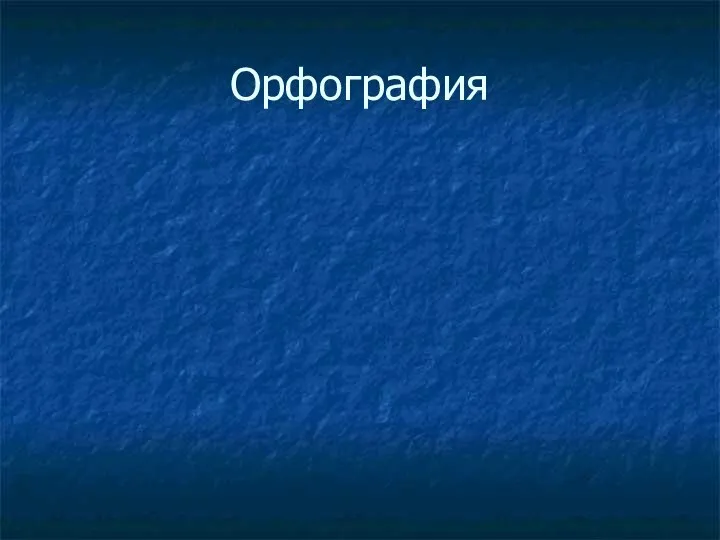 Орфография