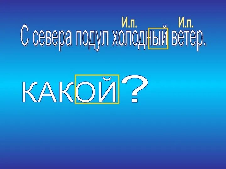 С севера подул холодный ветер. И.п. И.п.