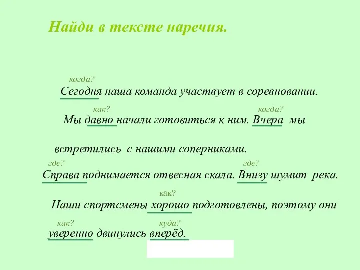 Наши спортсмены хорошо подготовлены, поэтому они уверенно двинулись вперёд. Сегодня наша