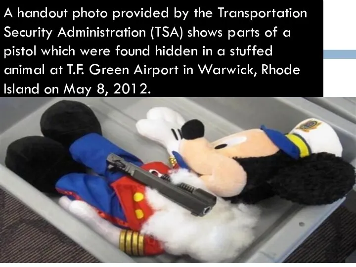 A handout photo provided by the Transportation Security Administration (TSA) shows