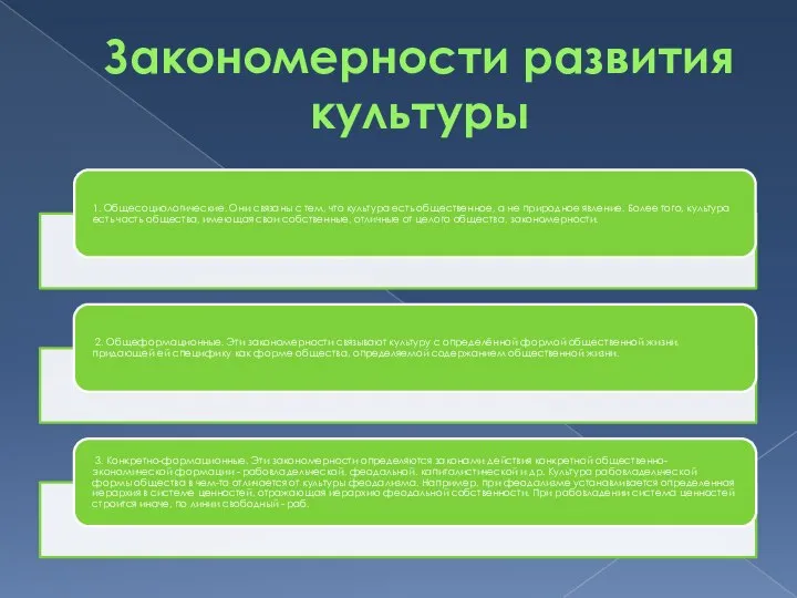 Закономерности развития культуры