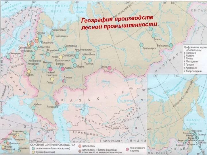 География производств лесной промышленности