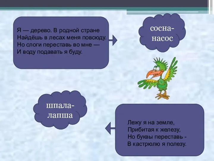 Я — дерево. В родной стране Найдёшь в лесах меня повсюду.