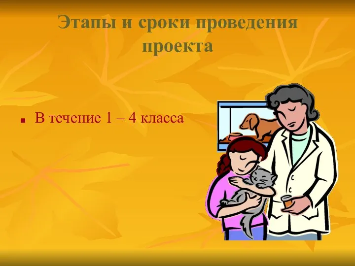 Этапы и сроки проведения проекта В течение 1 – 4 класса