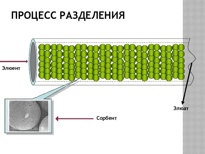 ПРОЦЕСС РАЗДЕЛЕНИЯ Сорбент Элюент Элюат