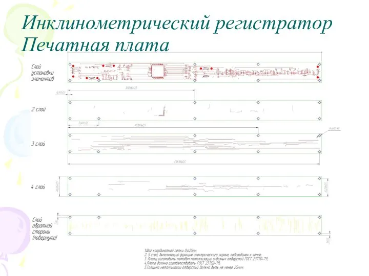 Инклинометрический регистратор Печатная плата