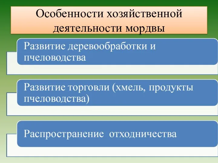 Особенности хозяйственной деятельности мордвы