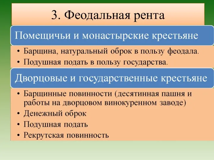 3. Феодальная рента