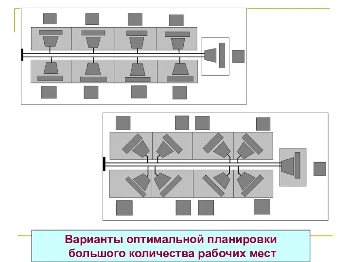 Варианты оптимальной планировки большого количества рабочих мест