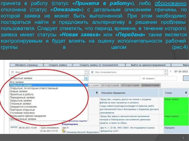 2. Заявка в течение 15-20 минут после поступления должна быть либо