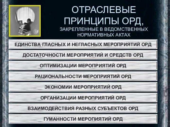 ОТРАСЛЕВЫЕ ПРИНЦИПЫ ОРД, ЗАКРЕПЛЕННЫЕ В ВЕДОМСТВЕННЫХ НОРМАТИВНЫХ АКТАХ