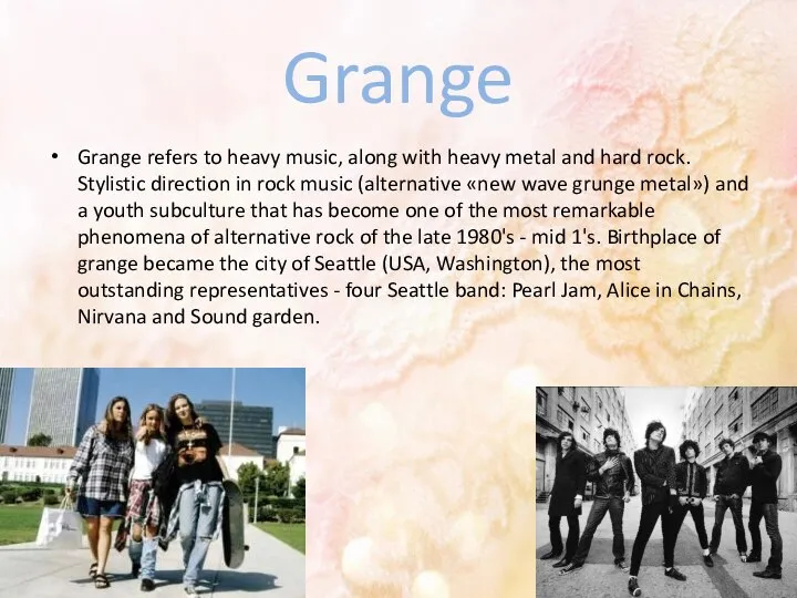 Grange Grange refers to heavy music, along with heavy metal and