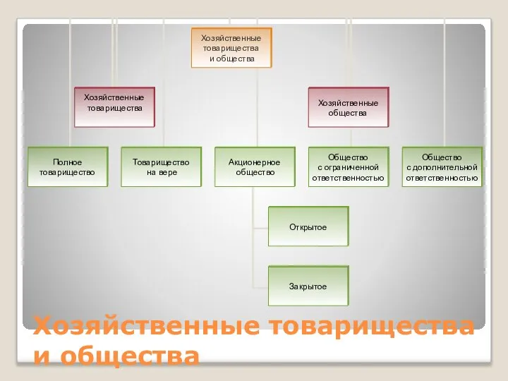 Хозяйственные товарищества и общества