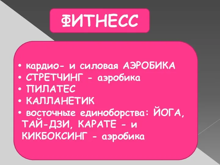 ФИТНЕСС кардио- и силовая АЭРОБИКА СТРЕТЧИНГ - аэробика ПИЛАТЕС КАЛЛАНЕТИК восточные