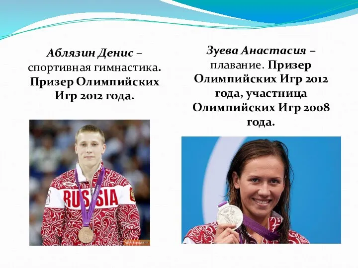 Аблязин Денис – спортивная гимнастика. Призер Олимпийских Игр 2012 года. Зуева