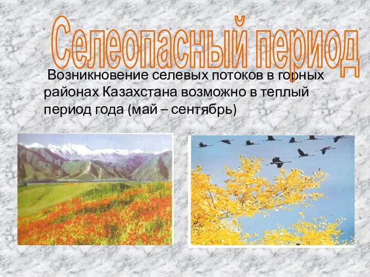 Возникновение селевых потоков в горных районах Казахстана возможно в теплый период