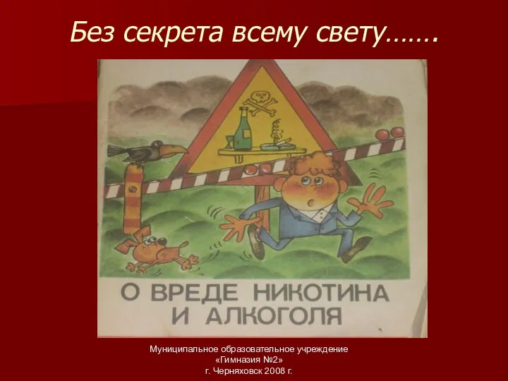 Без секрета всему свету……. Муниципальное образовательное учреждение «Гимназия №2» г. Черняховск 2008 г.