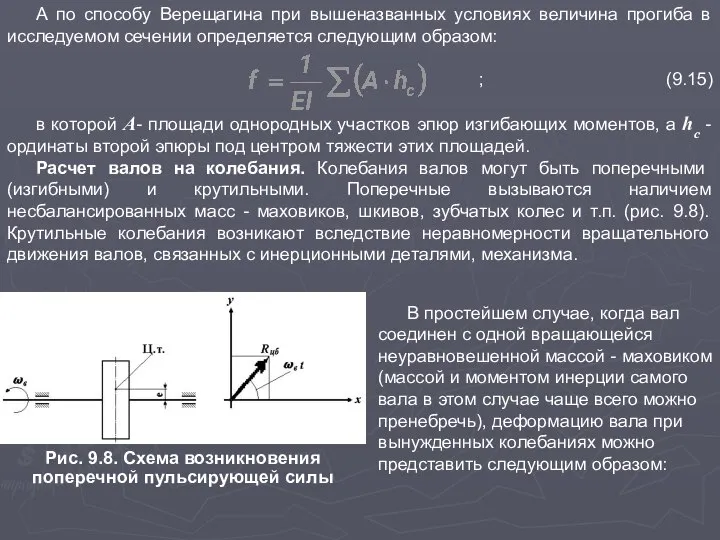 А по способу Верещагина при вышеназванных условиях величина прогиба в исследуемом