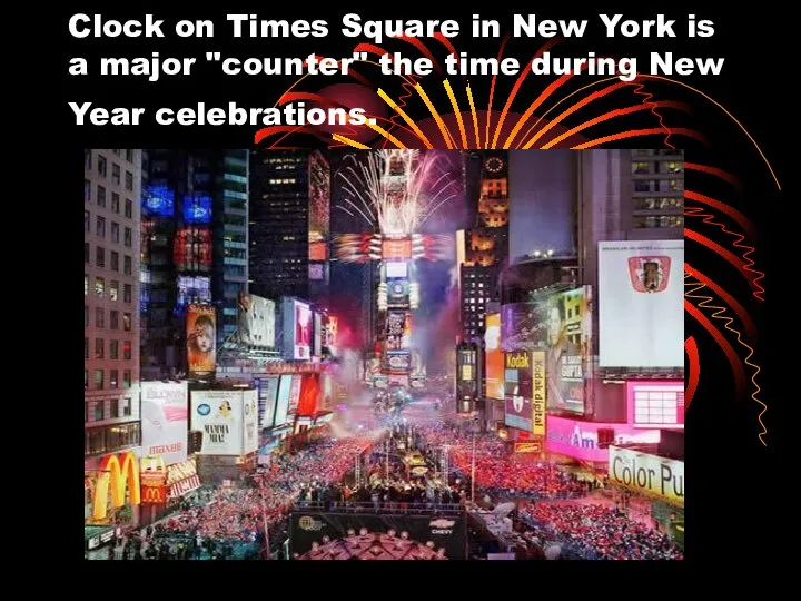 Clock on Times Square in New York is a major "counter"