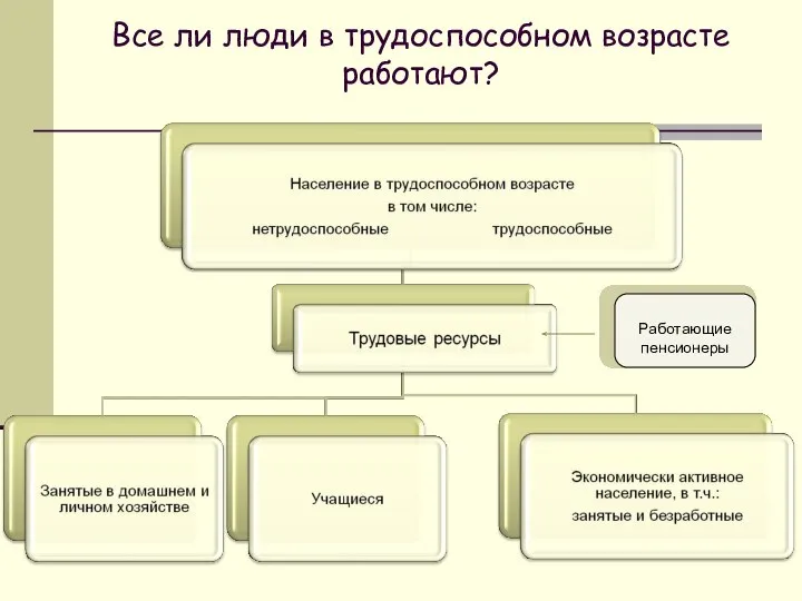 Все ли люди в трудоспособном возрасте работают? Работающие пенсионеры