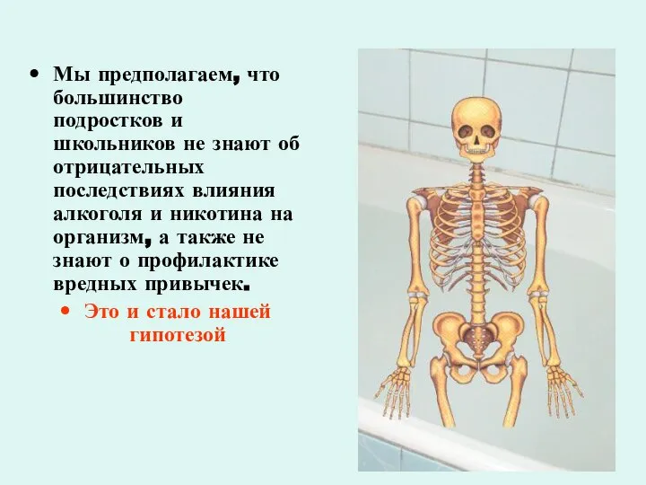 Мы предполагаем, что большинство подростков и школьников не знают об отрицательных