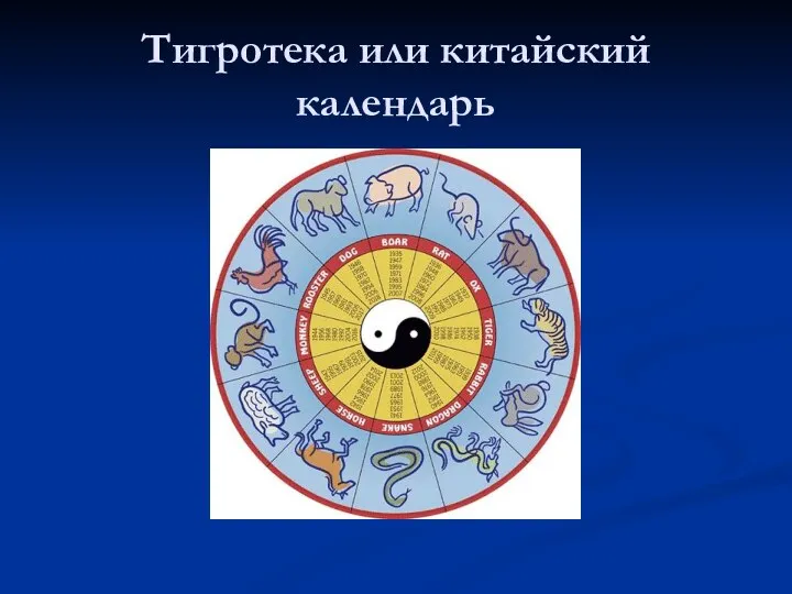 Тигротека или китайский календарь