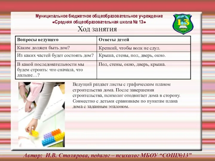 Автор: И.В. Столярова, педагог – психолог МБОУ “СОШ№13” Ведущий раздает листы