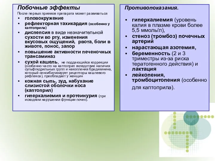 Побочные эффекты После первых приемов препарата может развиваться головокружение рефлекторная тахикардия