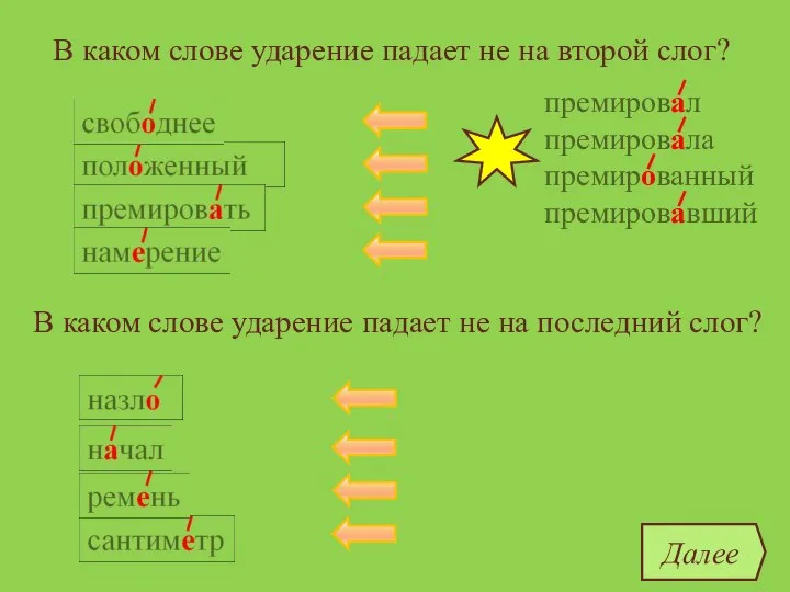 В каком слове ударение падает не на второй слог? премировать ремень