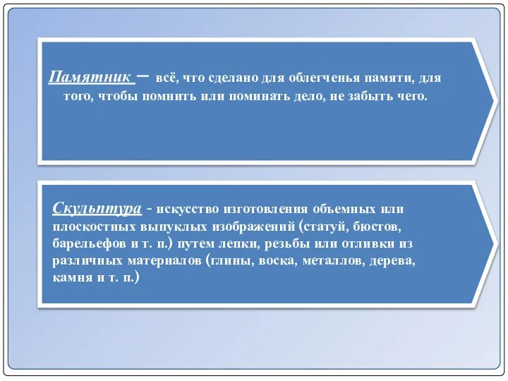 Памятник – всё, что сделано для облегченья памяти, для того, чтобы