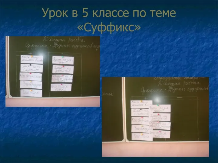 Урок в 5 классе по теме «Суффикс»