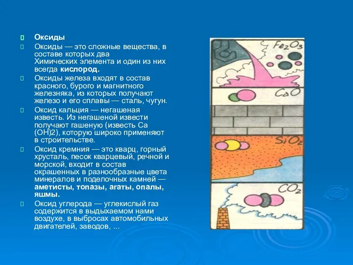 Оксиды Оксиды — это сложные вещества, в составе которых два Химических