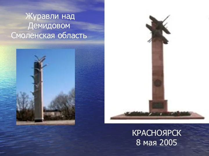 Журавли над Демидовом Смоленская область КРАСНОЯРСК 8 мая 2005