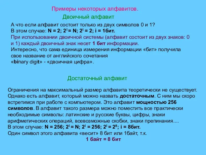 А что если алфавит состоит только из двух символов 0 и