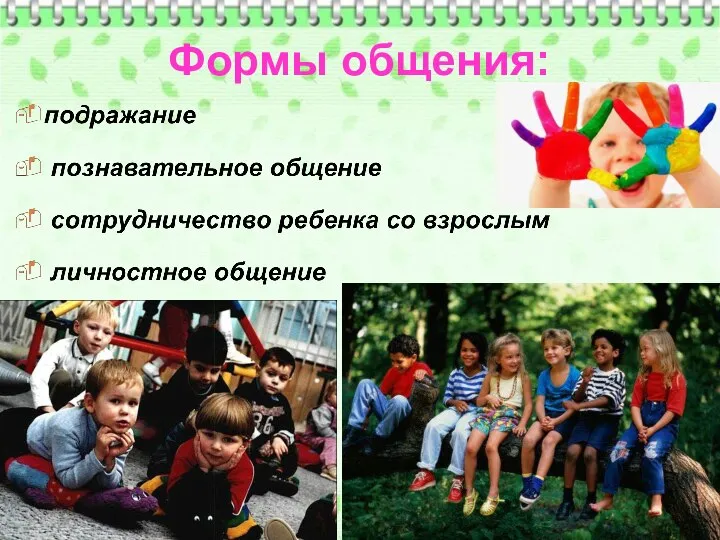 Формы общения: