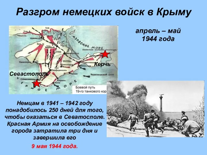 Разгром немецких войск в Крыму Немцам в 1941 – 1942 году