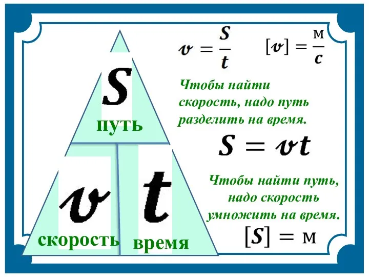 Чтобы найти скорость, надо путь разделить на время. скорость путь время