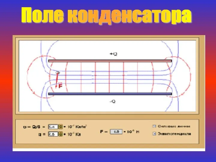 Поле конденсатора