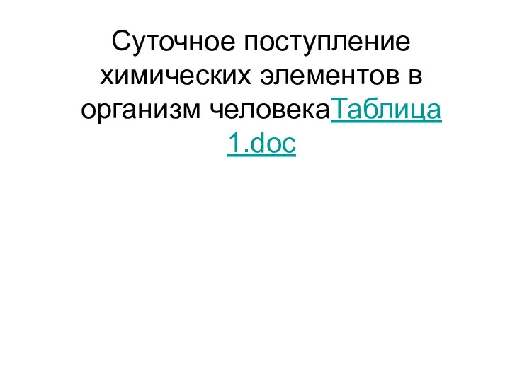 Суточное поступление химических элементов в организм человекаТаблица 1.doc