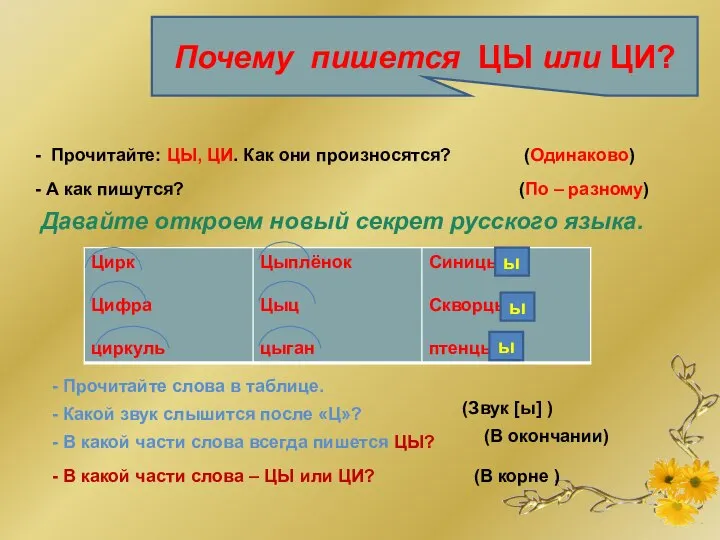 Почему пишется ЦЫ или ЦИ? - Прочитайте: ЦЫ, ЦИ. Как они