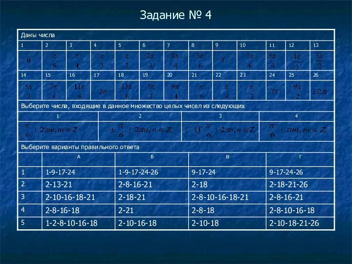 Задание № 4