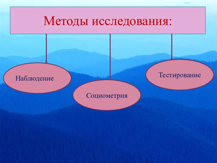 Методы исследования: Наблюдение Тестирование Социометрия