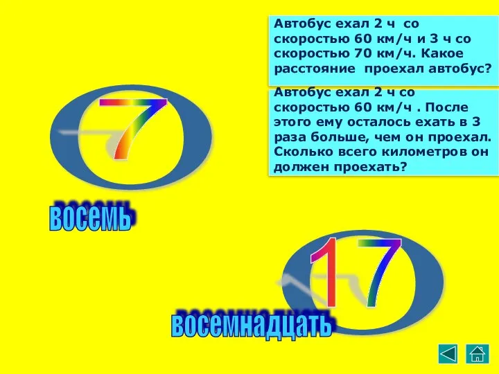 восемь восемнадцать Автобус ехал 2 ч со скоростью 60 км/ч и