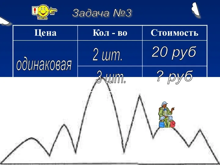 2 шт. 3 шт. одинаковая ? руб 20 руб Задача №3