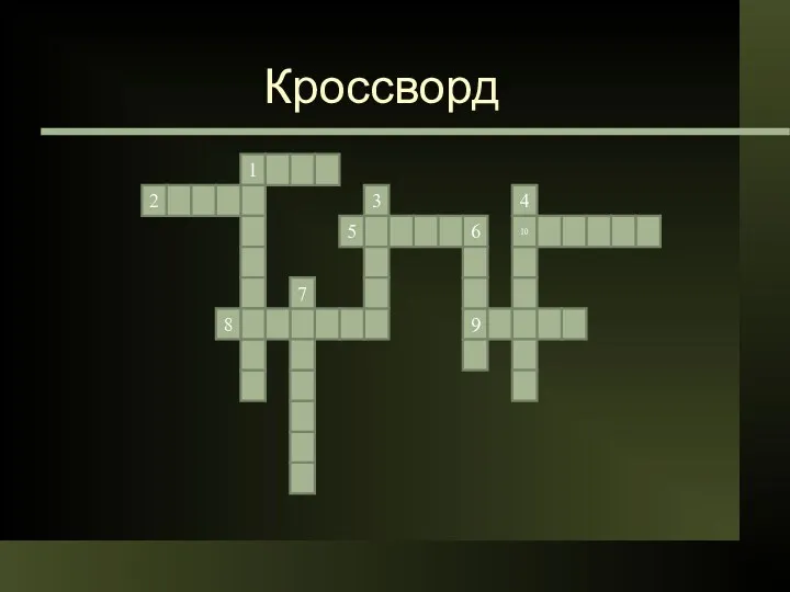 Кроссворд 1 2 8 7 3 6 5 9 4 10