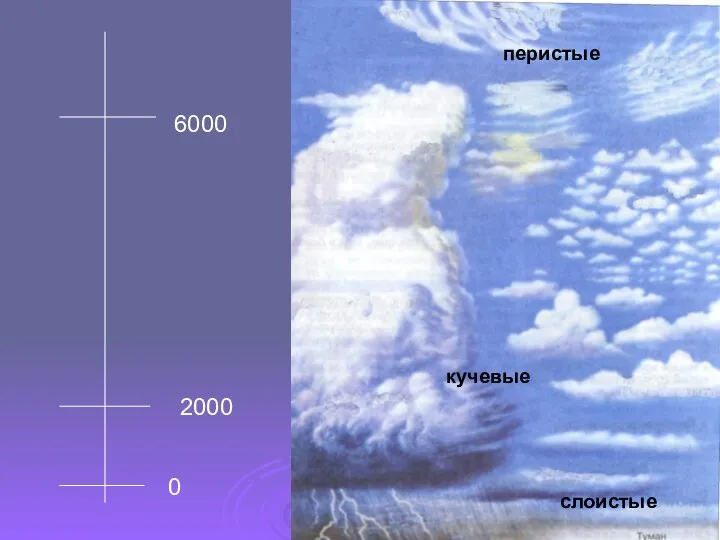 слоистые кучевые перистые 2000 6000 0