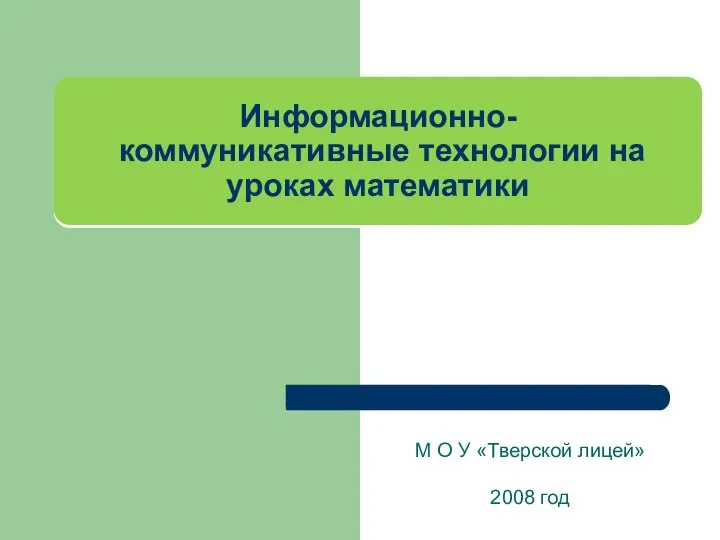 М О У «Тверской лицей» 2008 год