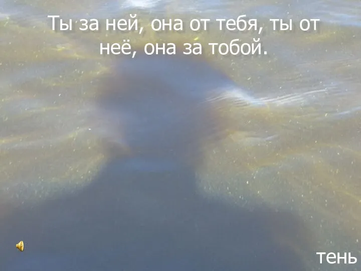 Ты за ней, она от тебя, ты от неё, она за тобой. тень