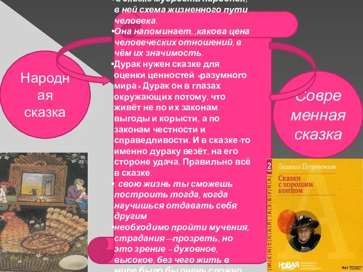 в сказке мудрость народная, в ней схема жизненного пути человека. Она