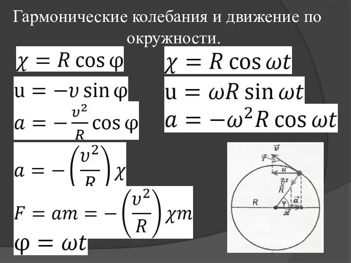 Гармонические колебания и движение по окружности.